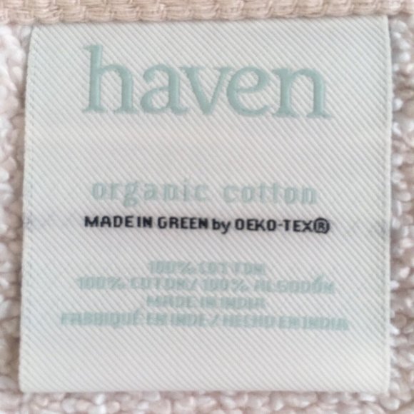 3 new Haven Heathered Pebble 100% Organic Cotton HAND TOWELS - Silver Peony Pink - Picture 2 of 6